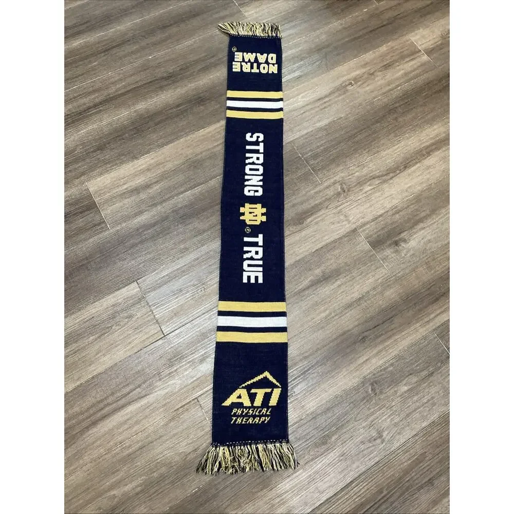 Notre Dame Strong True Irish Logo Acrylic‎ Scarf 54 Inches Long 7 Wide Fast Ship